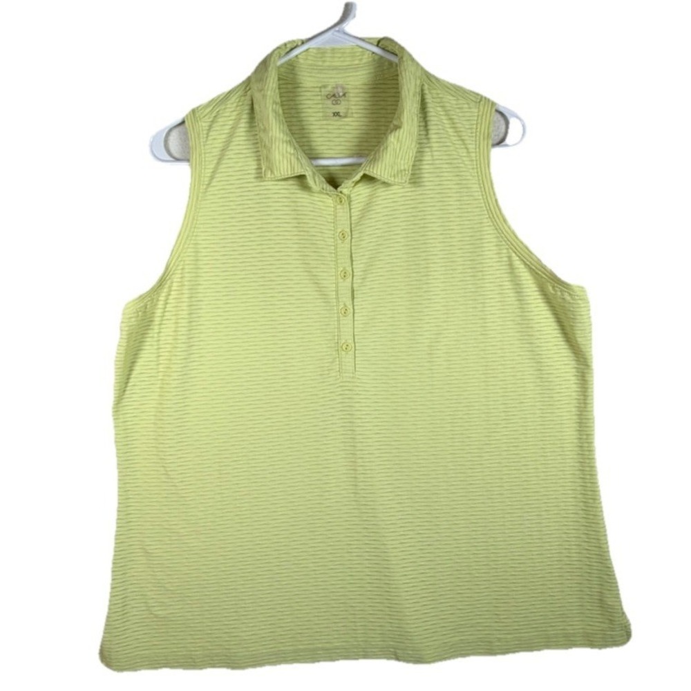 Calia by Carrie Underwood Sleeveless‎ Yellow  Golf Polo Shirt XL